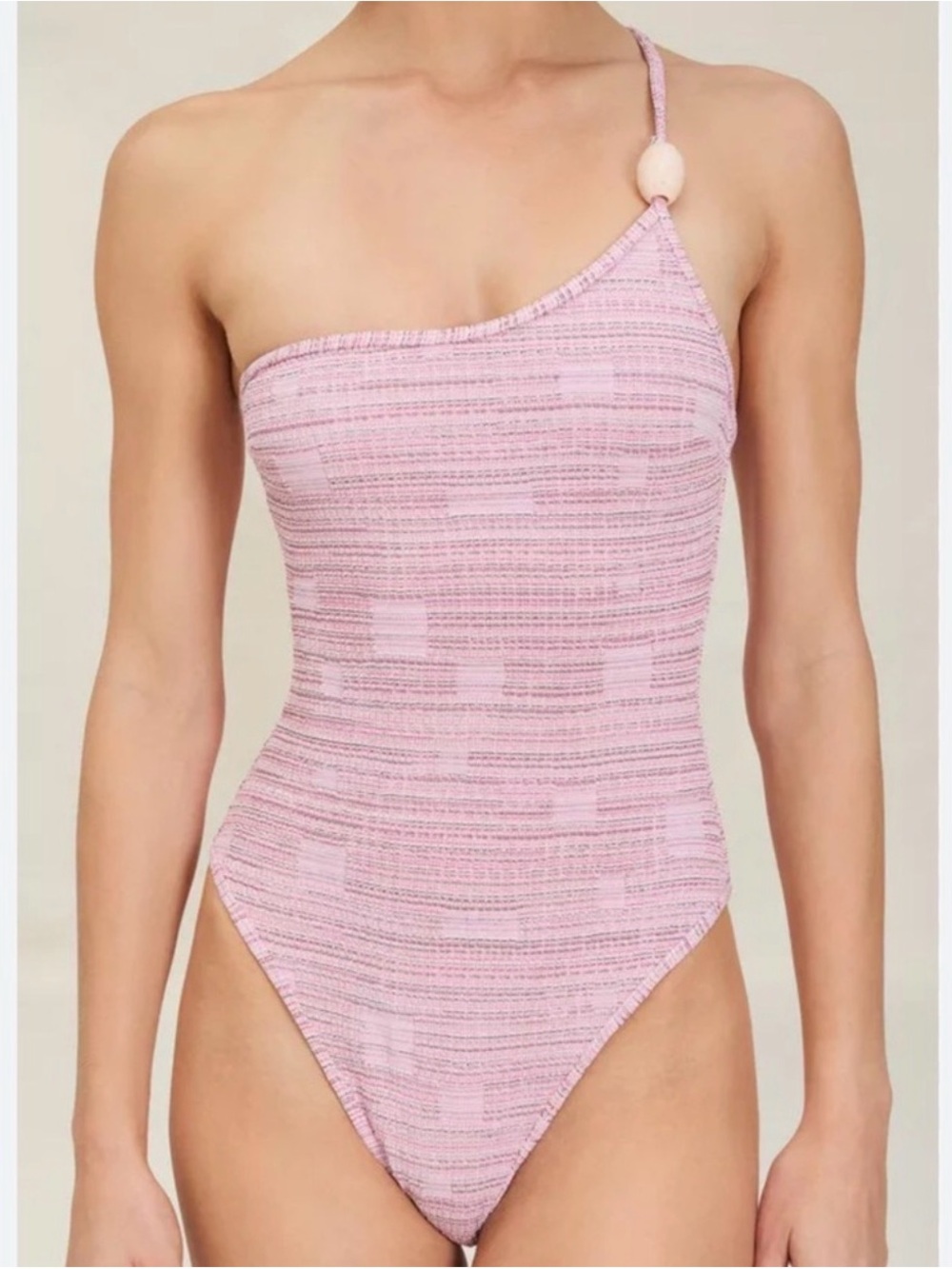 Devon Windsor Amalie Full-Piece, Pink One-Shoulder Swimsuit, Small, Never Worn